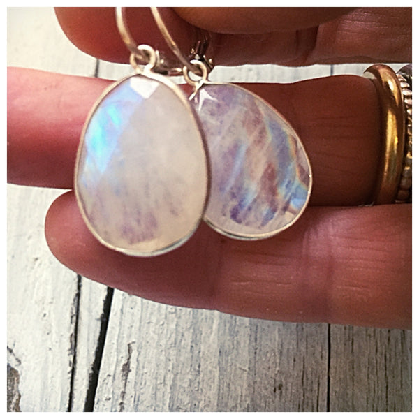 Rainbow Moonstone Earrings